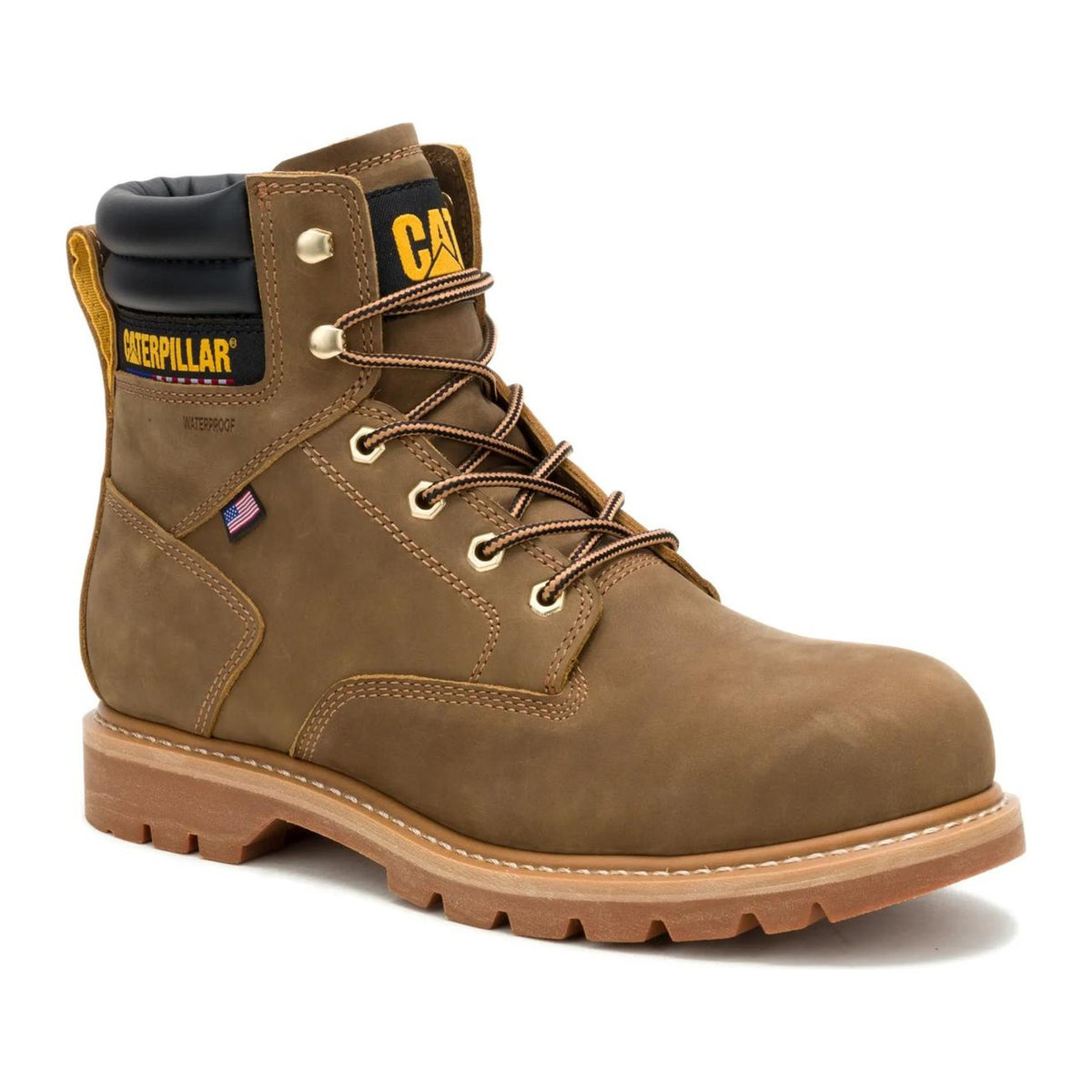 Cat Men's Second Shift USA 6" Steel Toe Waterproof Work Boot - Pyramid - P91875 7 / Medium / Pyramid - Overlook Boots