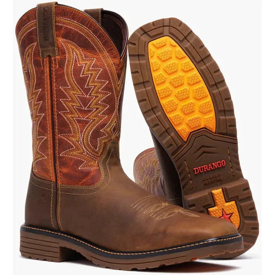 Durango Men's Workhorse 11" Steel Toe Pull On Work Boot- Brown- DDB0528 - Overlook Boots