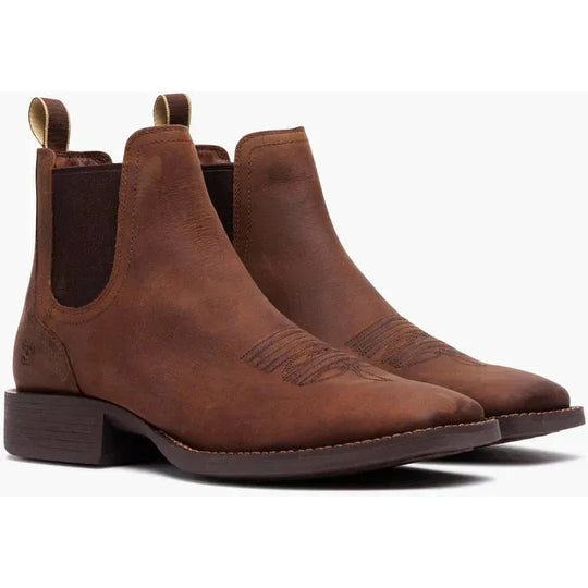 Durango Men's Shyloh 5" Square Toe Chelsea Work Boot- Brown- DDB0533 - Overlook Boots