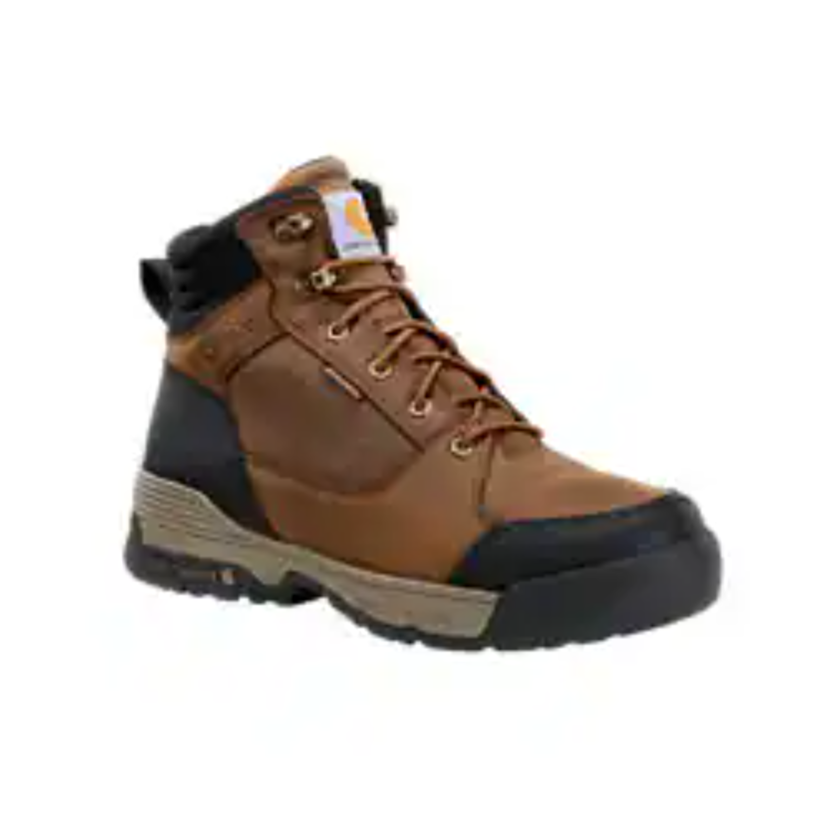 Carhartt Men's Force HD 6" Soft Toe Waterproof Work Boot- Brown- FW6103-M 7 / Medium / Bison Brown Oil Tan - Overlook Boots