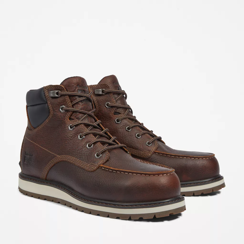 Timberland Pro Men's Irvine 6" Alloy Steel Toe Work Boot -Brown- TB1A44UP214 7 / Medium / Brown - Overlook Boots
