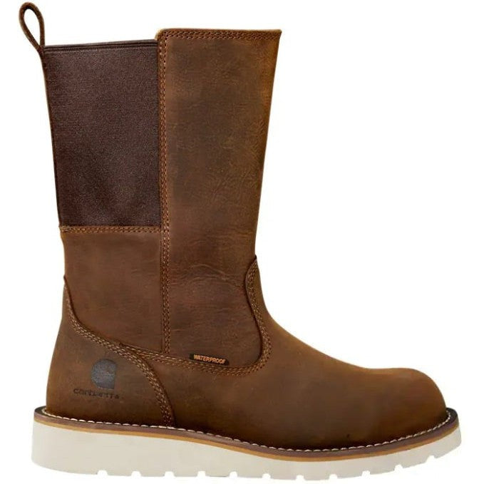 Carhartt Women's 10" Steel Toe Waterproof Wellington Wedge Boot -Brown- FW1234-W 6 / Medium / Brown - Overlook Boots