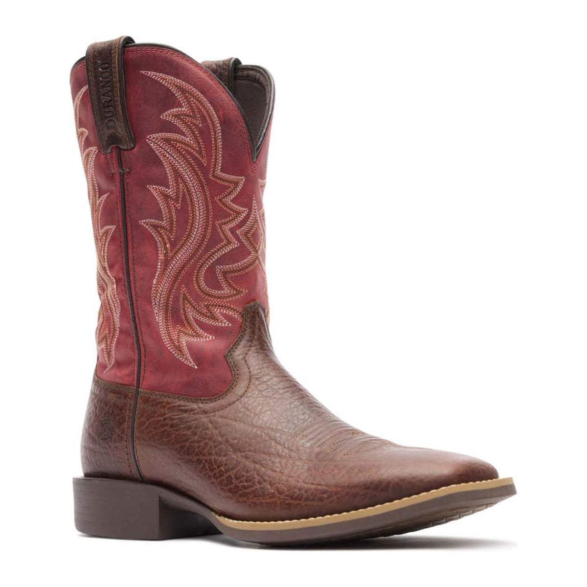 Durango Men's Shyloh 11" Square Toe Western Boot - Mahogany/Dynamite Red - DDB0494 7 / Medium / Mahogany/Dynamite Red - Overlook Boots