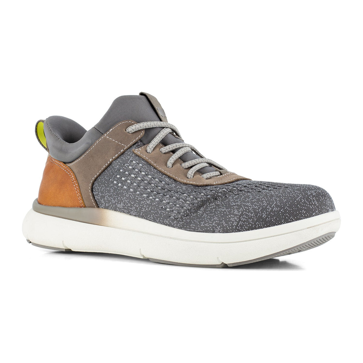 Florsheim Men's Fleet Work Composite Toe Static Dissipative Elastic Work Sneaker - Gray and Brown - FS2780 7 / Medium / Gray and Brown - Overlook Boots