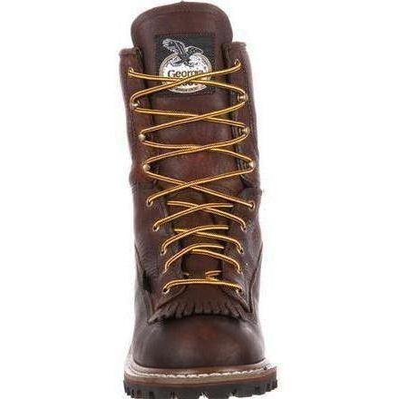 Georgia Men's 8" Steel Toe Waterproof Logger Work Boot - Brown - G7313 - Overlook Boots