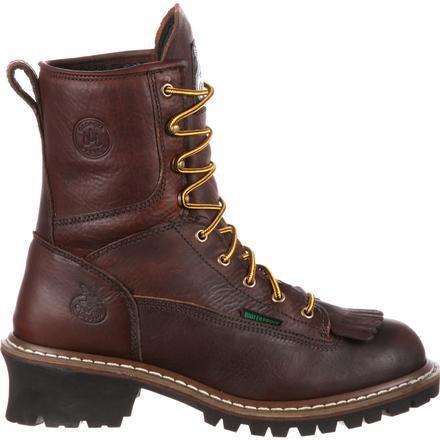 Georgia Men's 8" Steel Toe Waterproof Logger Work Boot - Brown - G7313 - Overlook Boots