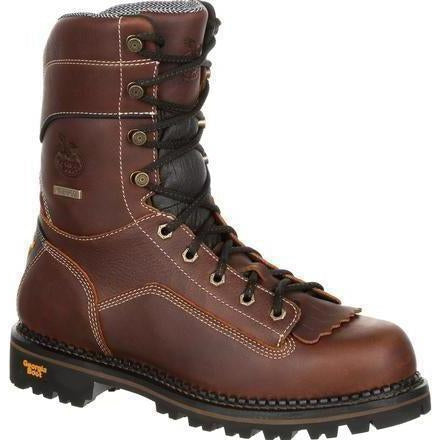 Georgia Men's Amped Lightweight 9" Logger Composite Toe Waterproof Work Boot - Brown - GB00238 8 / Medium / Brown - Overlook Boots