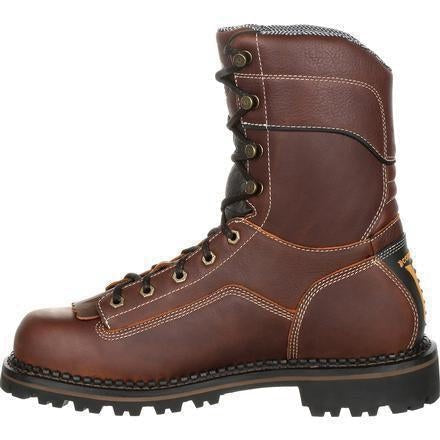 Georgia Men's Amped Lightweight 9" Logger Low Heel Waterproof Work Boot - Brown - GB00237 - Overlook Boots