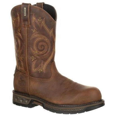 Georgia Men's Carbo-Tec Lightweight Composite Toe Waterproof Wellington Work Boot - GB00239 8 / Medium / Brown - Overlook Boots