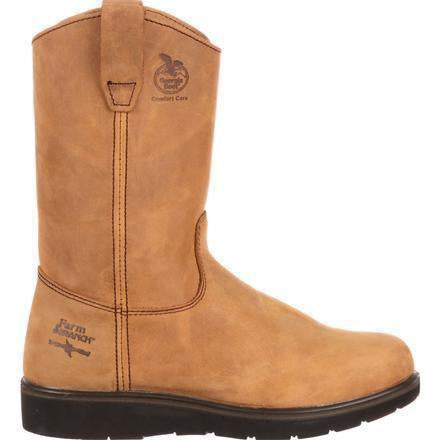 Georgia Men's Farm and Ranch Wellington Wedge Work Boot - Brown - G4432 - Overlook Boots