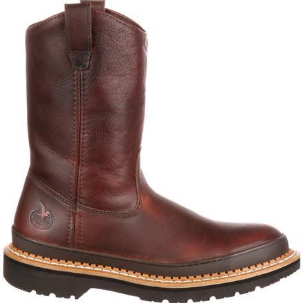 Georgia Men's Giant Steel Toe Pul-On Work Boots - Brown - G4374 - Overlook Boots