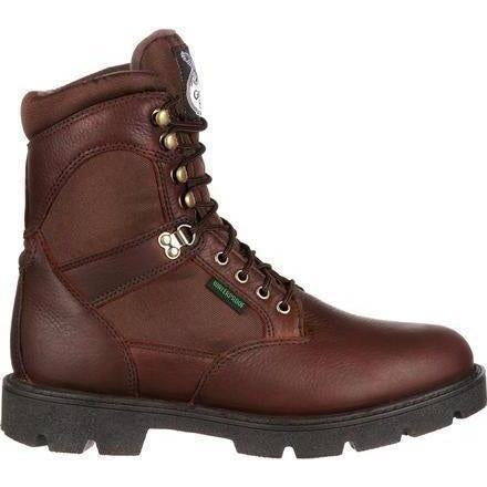 Georgia Men's Homeland 8" Steel Toe Waterproof Work Boot - Brown - G107 - Overlook Boots