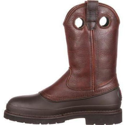 Georgia Men's Muddog Steel Toe Wellington Waterproof Work Boot - Brown - G5655 - Overlook Boots