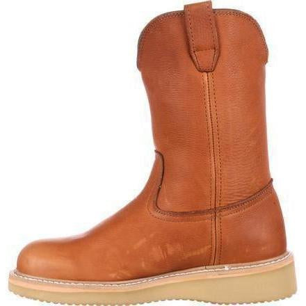 Georgia Men's Wedge Steel Toe Wellington Wedge Work Boot - Brown - G5353 - Overlook Boots