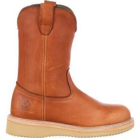 Georgia Men's Wedge Steel Toe Wellington Wedge Work Boot - Brown - G5353 - Overlook Boots