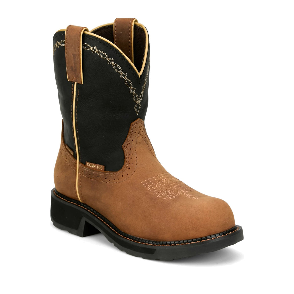 Justin Women's Darby 8" Nano Composite Toe Waterproof Western Work Boot - Cognac - GY9945 6 / Cognac - Overlook Boots