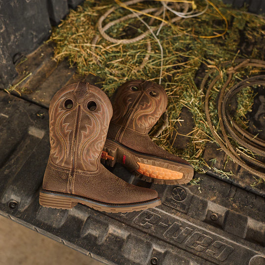 Durango Men's Workhorse 11" Soft Toe Pull On Work Boot- Brown- DDB0527 - Overlook Boots