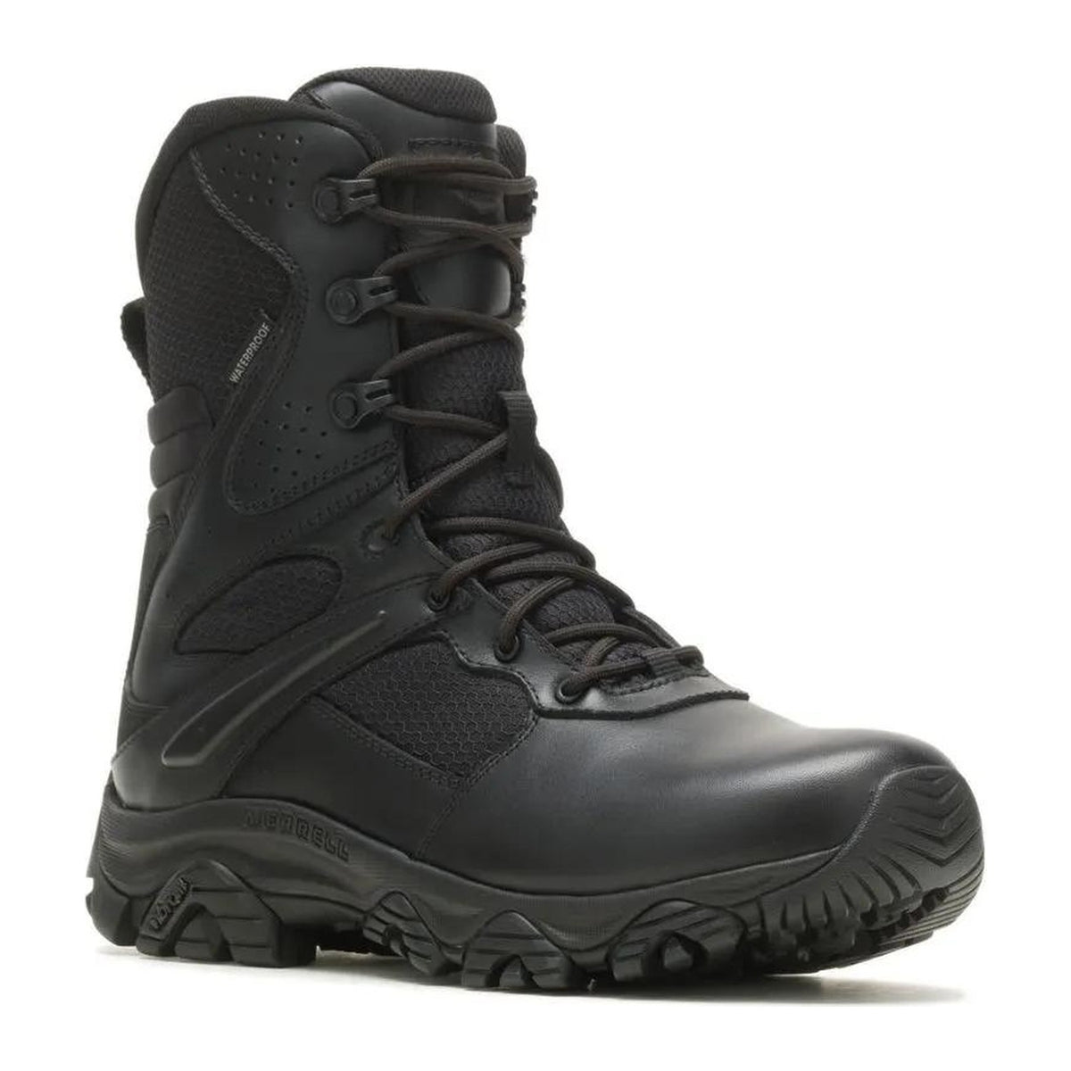 Merrell Tactical Men's Moab 3 Response 8" Side Zip Tactical Waterproof Work Boot - Black - J003913 3.5 / Medium / Black - Overlook Boots
