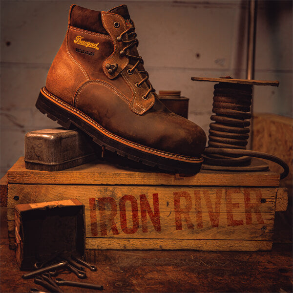 Thorogood Men's Iron River Series 6" ST Waterproof Work Boot -Brown- 804-4144  - Overlook Boots