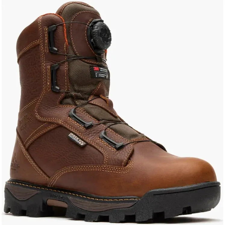 Rocky Men's BearClaw 9" WP 800 Insulated Hunting Boot- Brown- RKS0697 8 / Medium / Brown - Overlook Boots