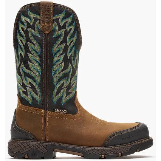 Rocky Men's Ironhawk 12" Comp Toe Waterproof Western Work Boot - Brown - RKW0466 - Overlook Boots