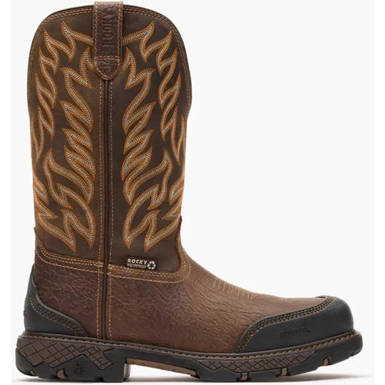 Rocky Men's Ironhawk 12" Comp Toe Waterproof Western Boot - Brown - RKW0468 - Overlook Boots