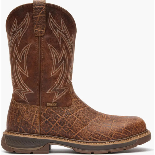 Rocky Men's Ride Lte 11" Carbon Toe Waterproof Western Work Boot- Brown- RKW0475 - Overlook Boots