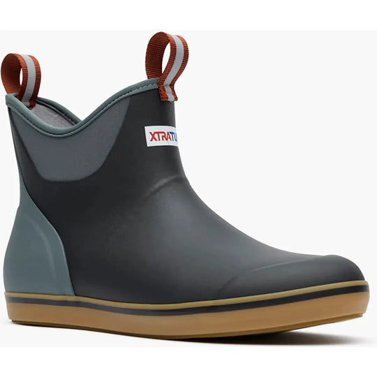 Xtratuf Men's Ankle Waterproof Slip Resistant Deck Boot- Black- XMAB001 7 / Medium / Black - Overlook Boots