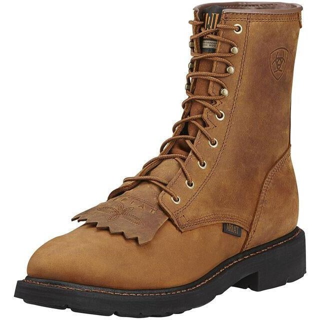 Ariat Men's Cascade 8" Soft Toe Lace Up Western Work Boot- Aged Bark- 10002418 7 / Medium / Brown - Overlook Boots