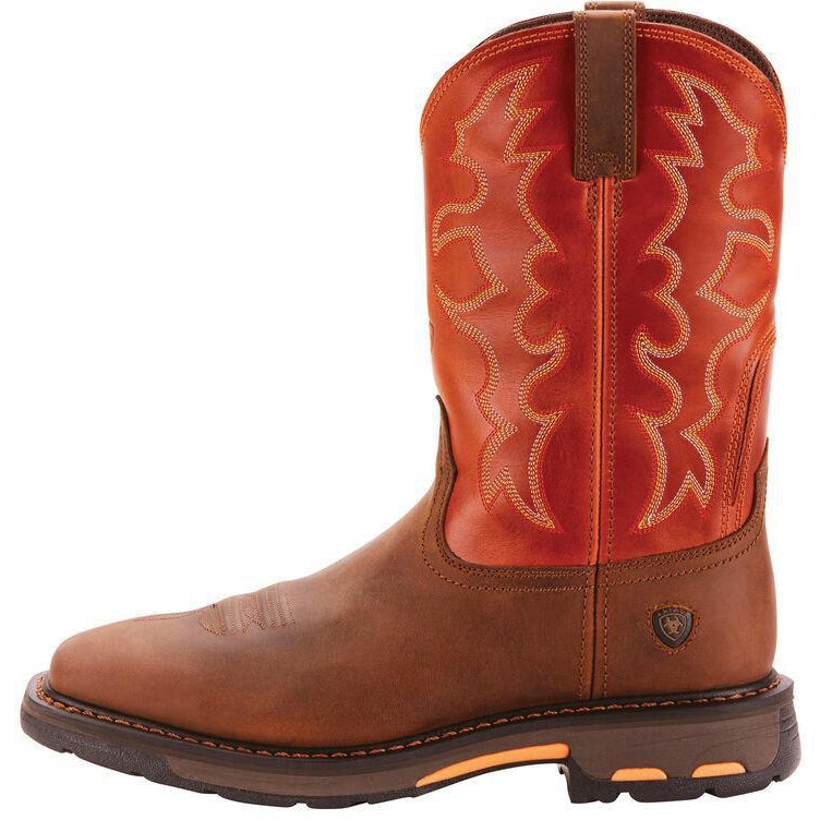 Ariat Men's WorkHog 11" Wide Square Soft Toe Western Work Boot- Earth 10005888 - Overlook Boots