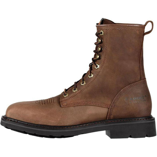 Ariat Men's Cascade 8" Wide Steel Toe Western Work Boot- Brown - 10011917 - Overlook Boots