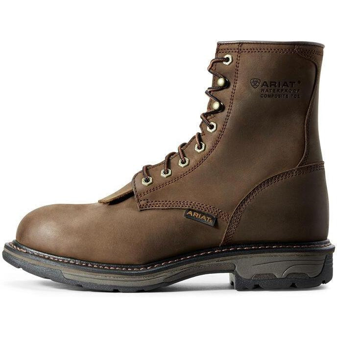 Ariat Men's WorkHog 8" Composite Toe Waterproof Western Work Boot - Oily Brown - 10011943 - Overlook Boots