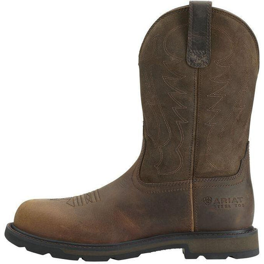 Ariat Men's Groundbreaker 10" Steel Toe Western Work Boot - Brown - 10014241 - Overlook Boots