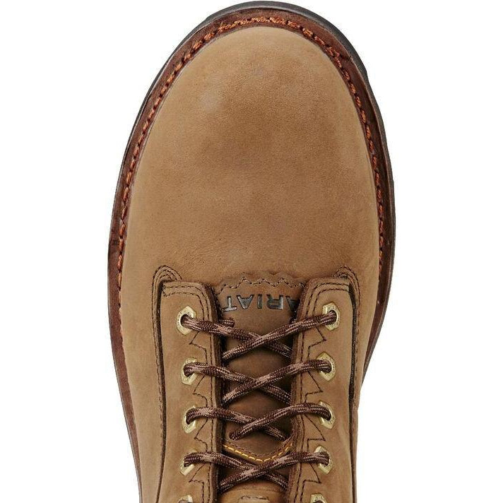 Ariat Men's Powerline 8" Composite Toe Waterproof 400G Logger Work Boot - Brown - 10018567 - Overlook Boots