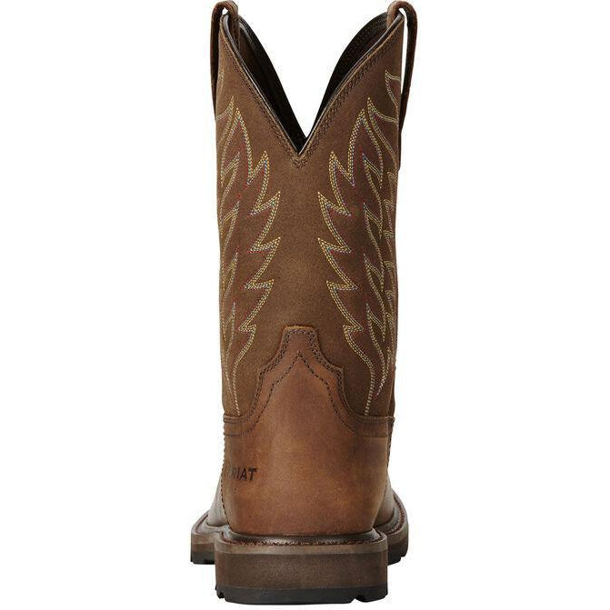 Ariat Men's Groundbreaker 10" Soft Toe Western Work Boot - Brown - 10020059 - Overlook Boots