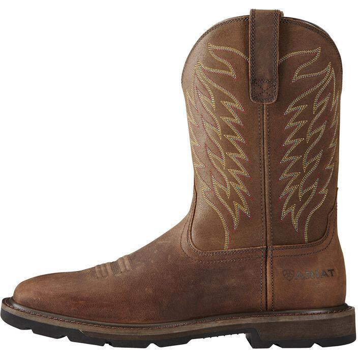 Ariat Men's Groundbreaker 10" Soft Toe Western Work Boot - Brown - 10020059 - Overlook Boots