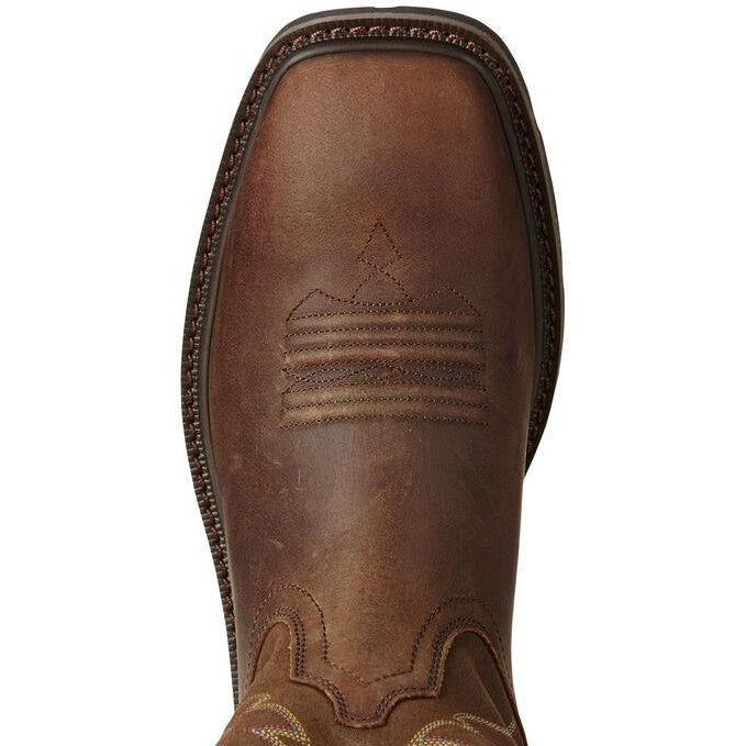 Ariat Men's Groundbreaker 10" Soft Toe Western Work Boot - Brown - 10020059 - Overlook Boots