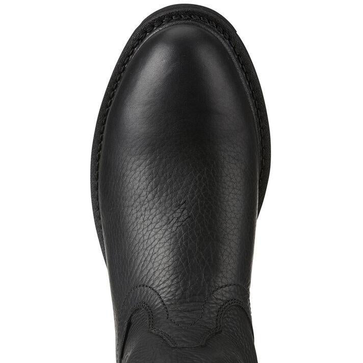 Ariat Men's Sierra 10" Steel Toe Pull-On Western Work Boot - Black - 10021473 - Overlook Boots