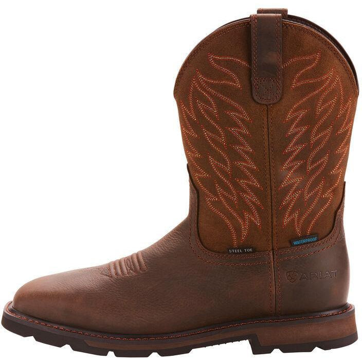 Ariat Men's Groundbreaker 10" Wide Sqr Steel Toe Waterproof Work Boot - 10024992 - Overlook Boots