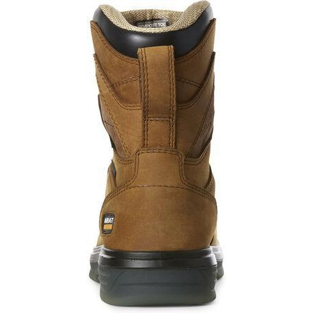 Ariat Men's Turbo 8" Carbon Toe Waterproof Lace Up Work Boot - Bark - 10027326 - Overlook Boots