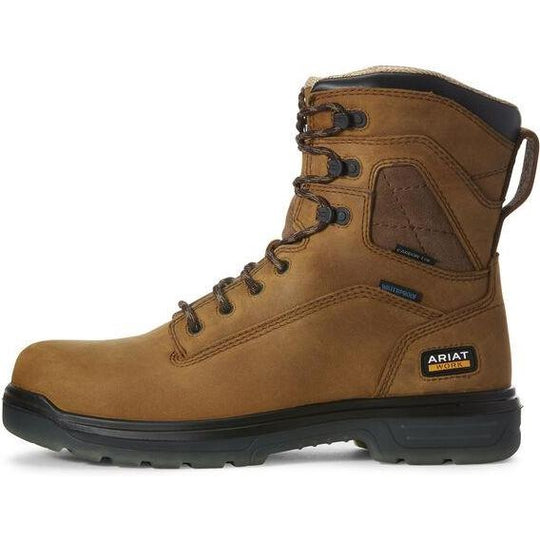 Ariat Men's Turbo 8" Carbon Toe Waterproof Lace Up Work Boot - Bark - 10027326 - Overlook Boots