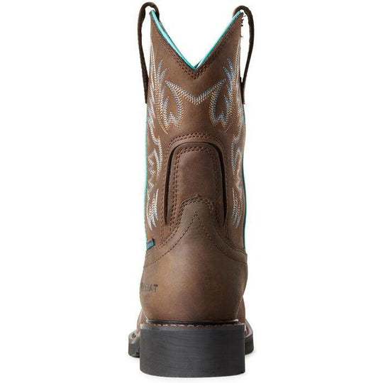 Ariat Women's Krista 9" Steel Toe Waterproof Western Work Boot - Dark Brown - 10029516 - Overlook Boots