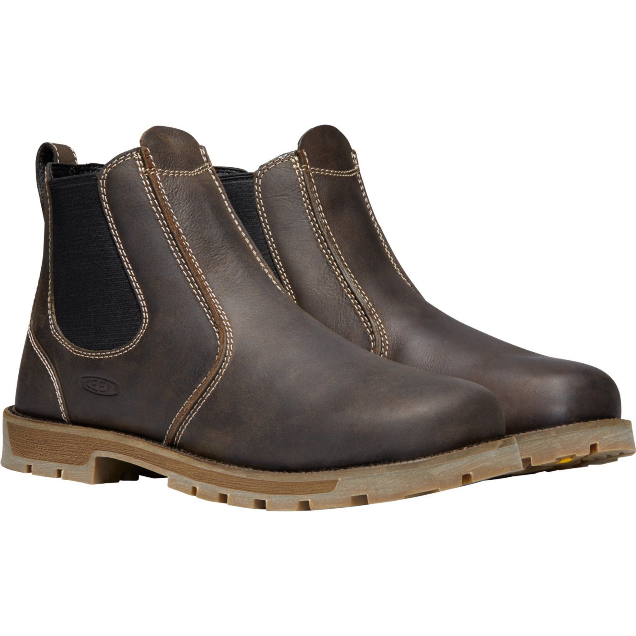 KEEN Utility Men's Seattle Romeo 6" Soft Toe Work Boot- Brown- 1024261 7 / Medium / Cascade Brown/Black - Overlook Boots