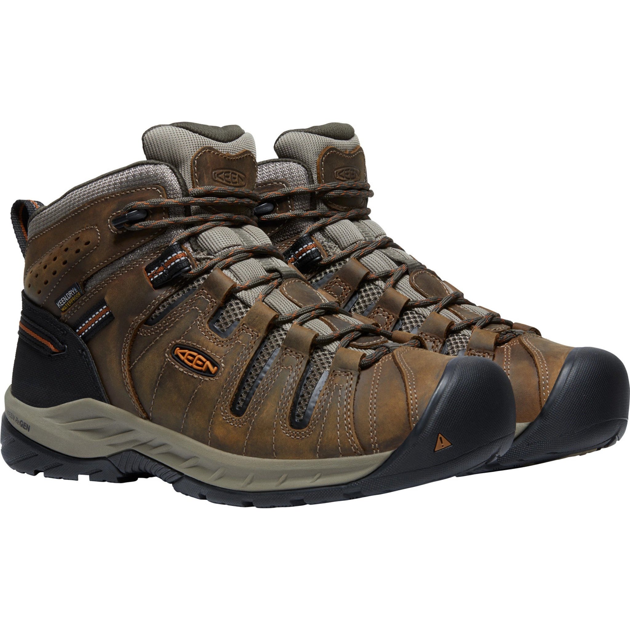 Keen Utility Men's Flint II Mid Soft Toe Waterproof Work Boot- Olive - 1025613 7 / Medium / Brown - Overlook Boots