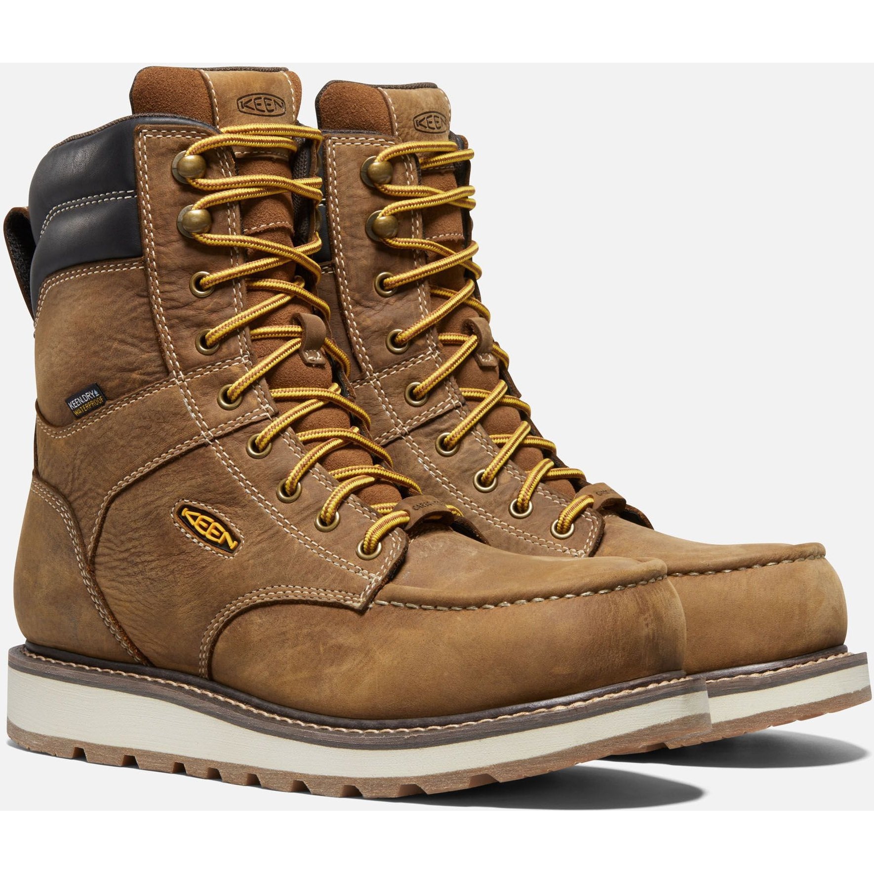 Keen Utility Men's Cincinnati 8" Carbon-Fiber Toe Waterproof Work Boot- 1025694 7 / Medium / Brown - Overlook Boots