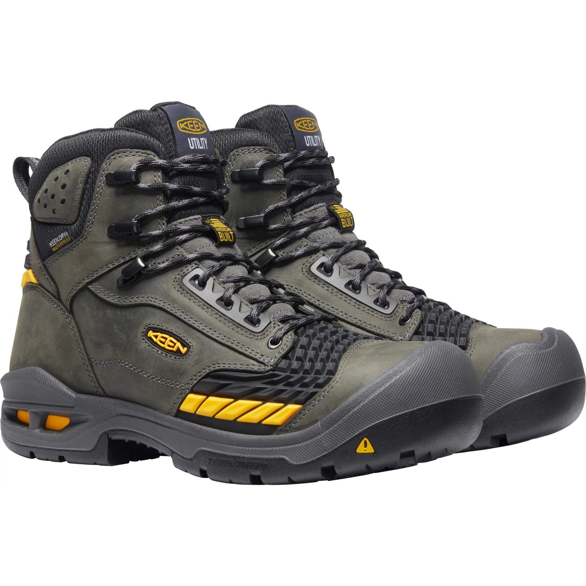 Keen Utility Men's Troy 6" Carbon-Fiber Toe Waterproof Work Boot - 1025697 7 / Medium / Black - Overlook Boots
