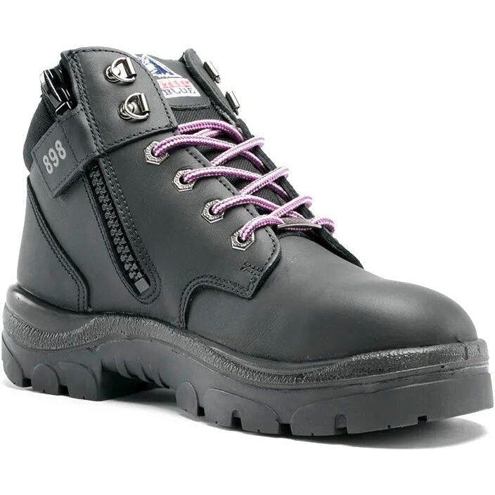 Steel Blue Women's Parkes 3.7" WP Steel Toe Lace Up Work Boot - Black - 812898 4 / Wide / Black - Overlook Boots
