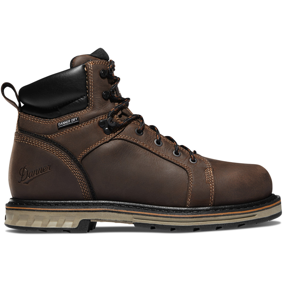 Danner Men's Steel Yard 6" Steel Toe Waterproof Work Boot - Brown - 12531 - Overlook Boots