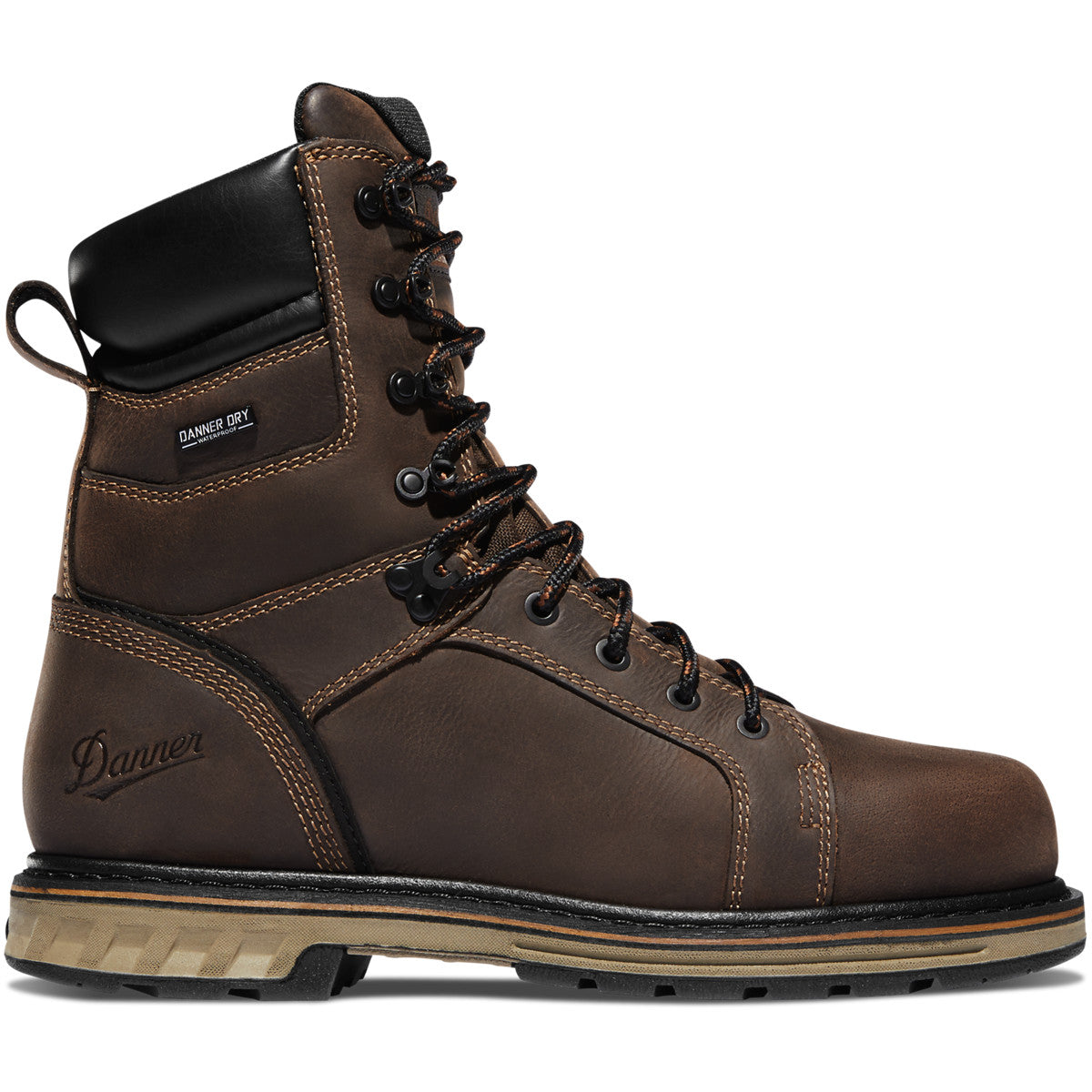 Danner Men's Steel Yard 8" Steel Toe Waterproof Work Boot - Brown - 12534 - Overlook Boots