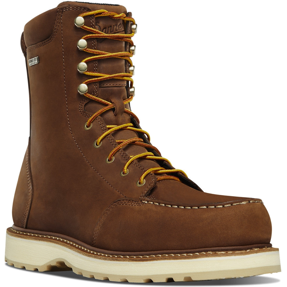 Danner Men's Cedar River 8" WP Plain Moc Toe Work Boot - Brown - 14302  - Overlook Boots